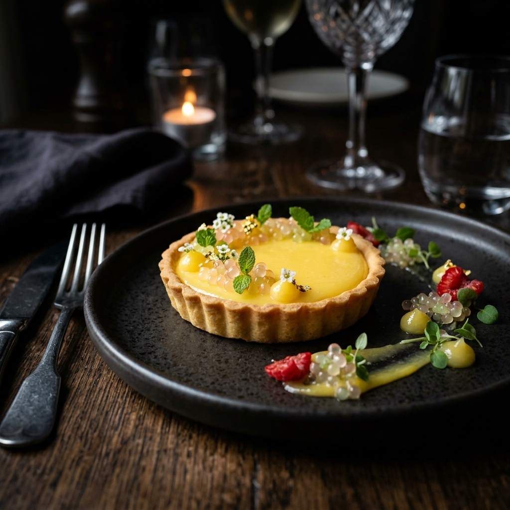 Dessert con Finger Lime